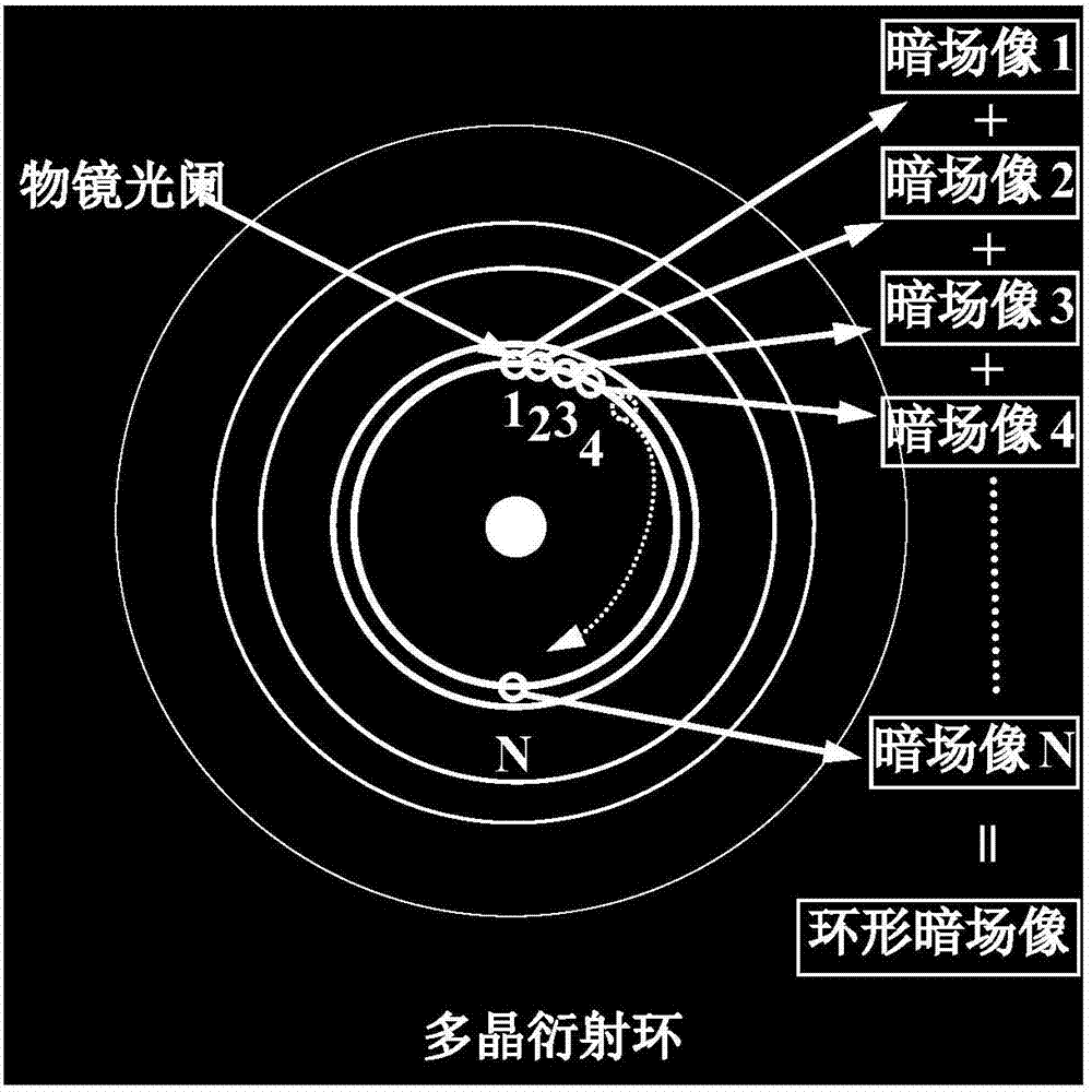 一种在透射电子显微镜下获取环形暗场图像的方法